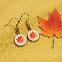 Leaf Cabochon - Red & Orange