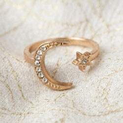 Moon & Star Stacker Ring