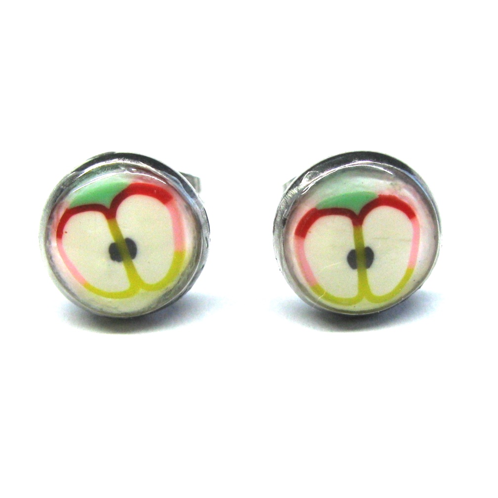 Striped Apple Studs