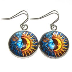 Sun & Moon Cabochon - Blue & Orange