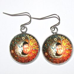 Sun & Moon Cabochon - Grey & Orange