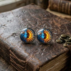 Sun & Moon Cabochon - Blue & Orange