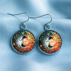 Sun & Moon Cabochon - Grey & Orange