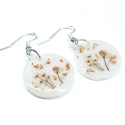 Watercolour Floral Earrings - Rose Gold