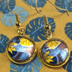 Monstera Cabochon - Yellow & Blue