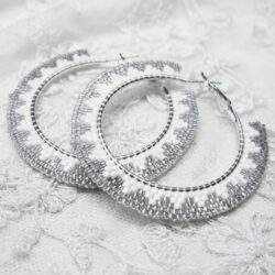 Peyote Hoop Earrings - Zigzag
