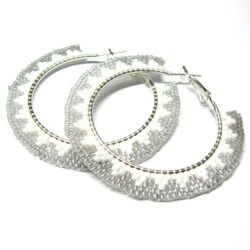 Peyote Hoop Earrings - Zigzag