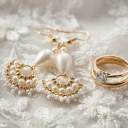 Teardrop Pearl Peyote Fan - Gold