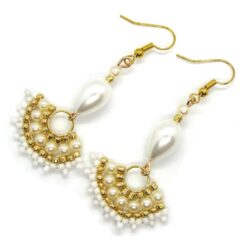 Teardrop Pearl Peyote Fan - Gold