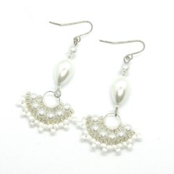 Teardrop Pearl Peyote Fan - Silver