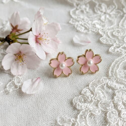Cherry Blossom and Pearl Studs