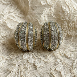 Curved Gold & Cubic Zirconia Studs
