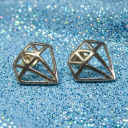 Silver Diamond Studs