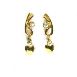 Dangly Gold Heart Studs