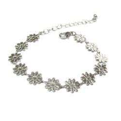 Silver Floral Bracelet
