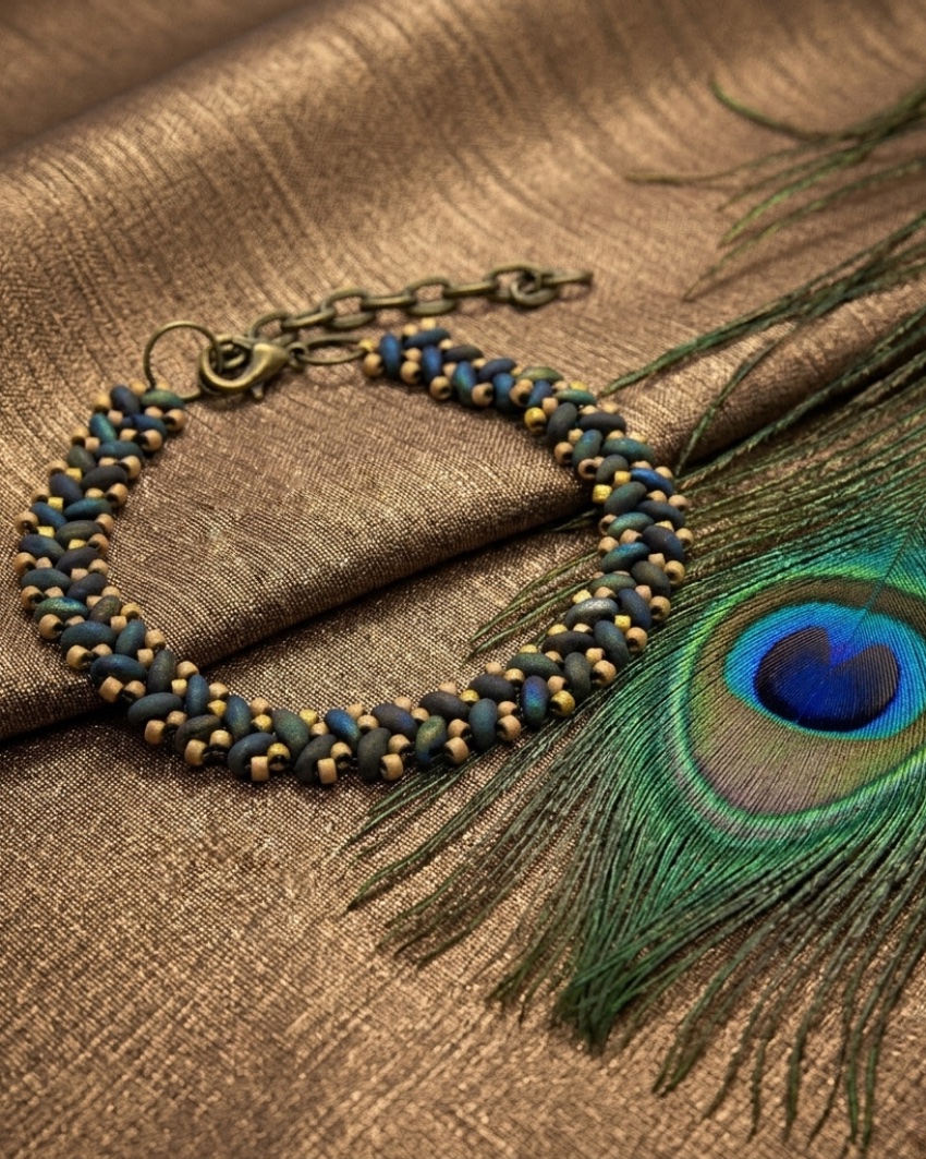 Peyote Bracelet - Peacock