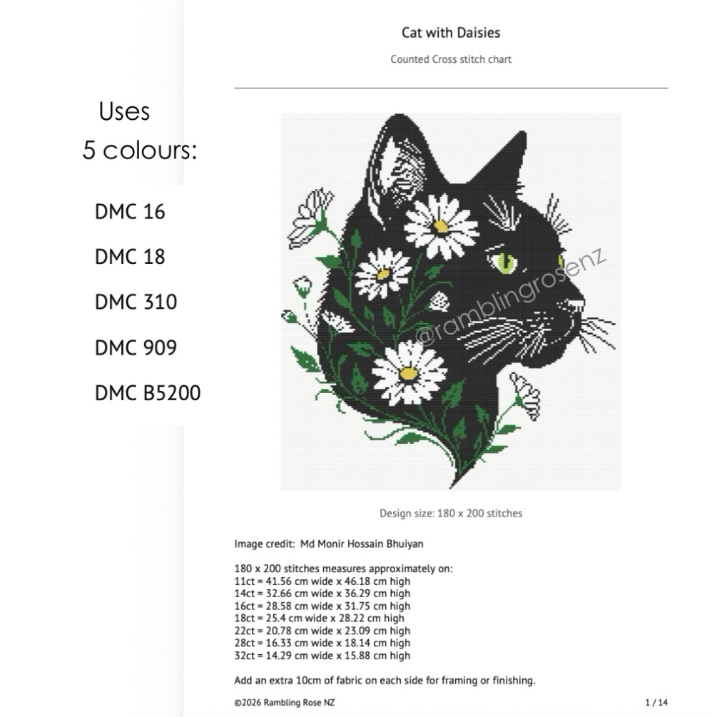Cat with Daisies - Image 4