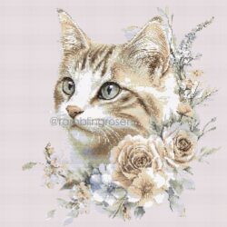 Ginger Cat with Roses