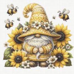 Sunflower and Bees Gnome