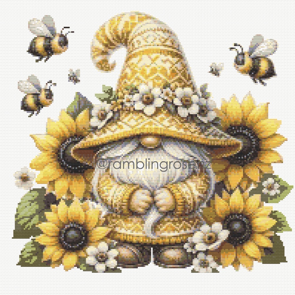 Sunflower and Bees Gnome