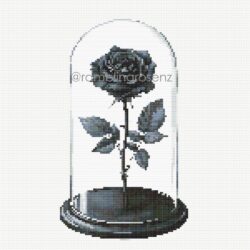 Rose in Glass - Black