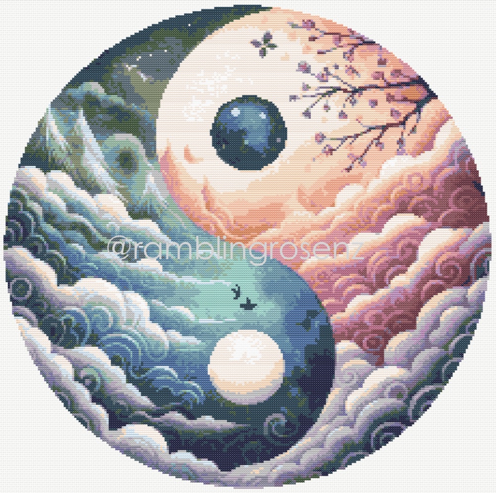 Yin Yang: Blue and Pink