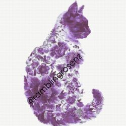 Floral Cat - Purple