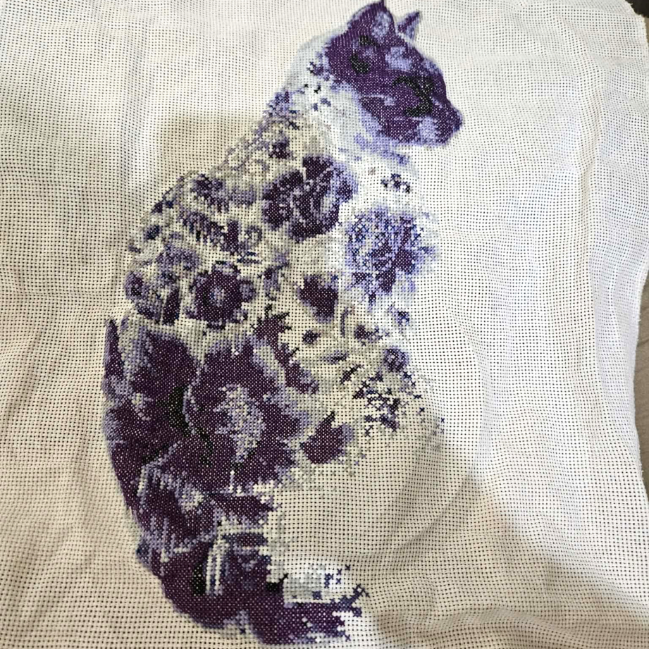 Floral Cat - Indigo - Image 6
