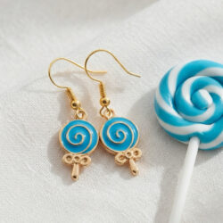 Blue and Gold Lollipop earrings