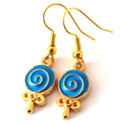 Blue and Gold Charm earrings