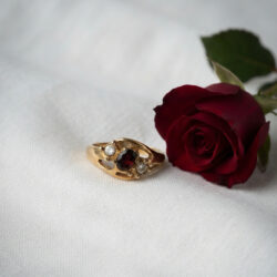 Garnet and Diamond Adjustable Ring