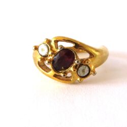 Garnet and Zirconia Adjustable Ring