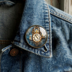 Grandfather Clock Brooch