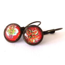 Bronze & Red Floral Cabochons