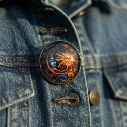 Sun & Moon Brooch - Blue