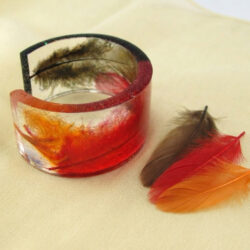 Cuff Bracelet - Autumn Feathers