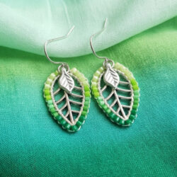 Ombré Leaf Earrings - Spring