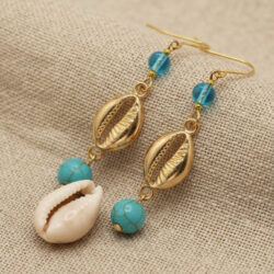 Gold Cowrie & Turquoise